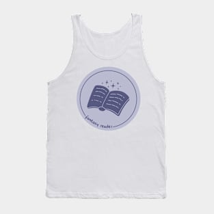 Fantasy reader magic book with stars in a pale blue circle (fantasy books) Tank Top